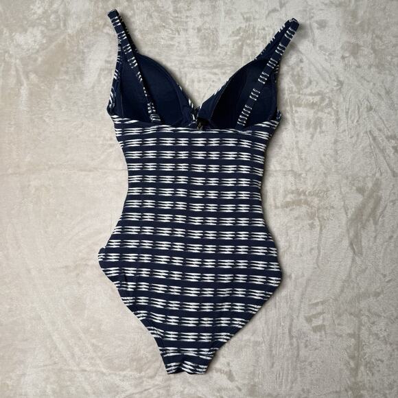 Niptuck One Piece Swimsuit Bathing Swimsuit Padded Lined Striped Women's Size 6 - Picture 3 of 6